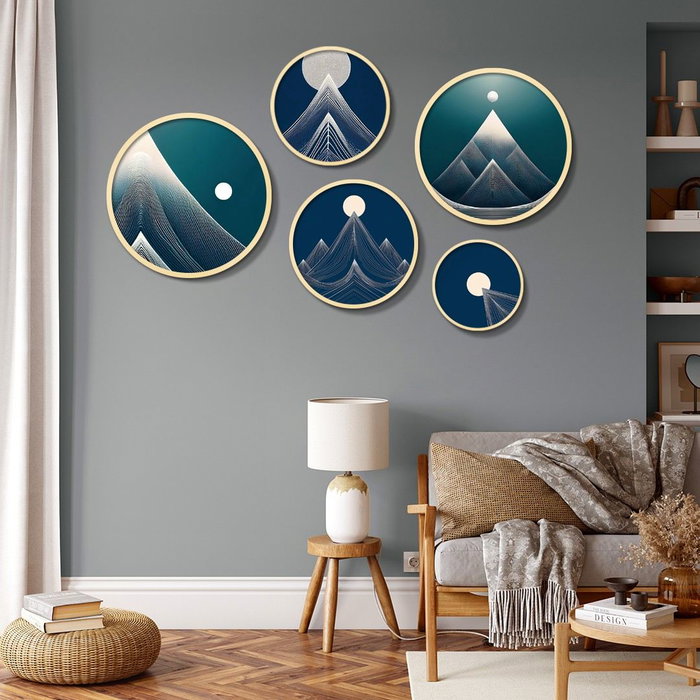 Wallity Yats-33 Conjunto de 5 Cuadros Decorativos Multicolor